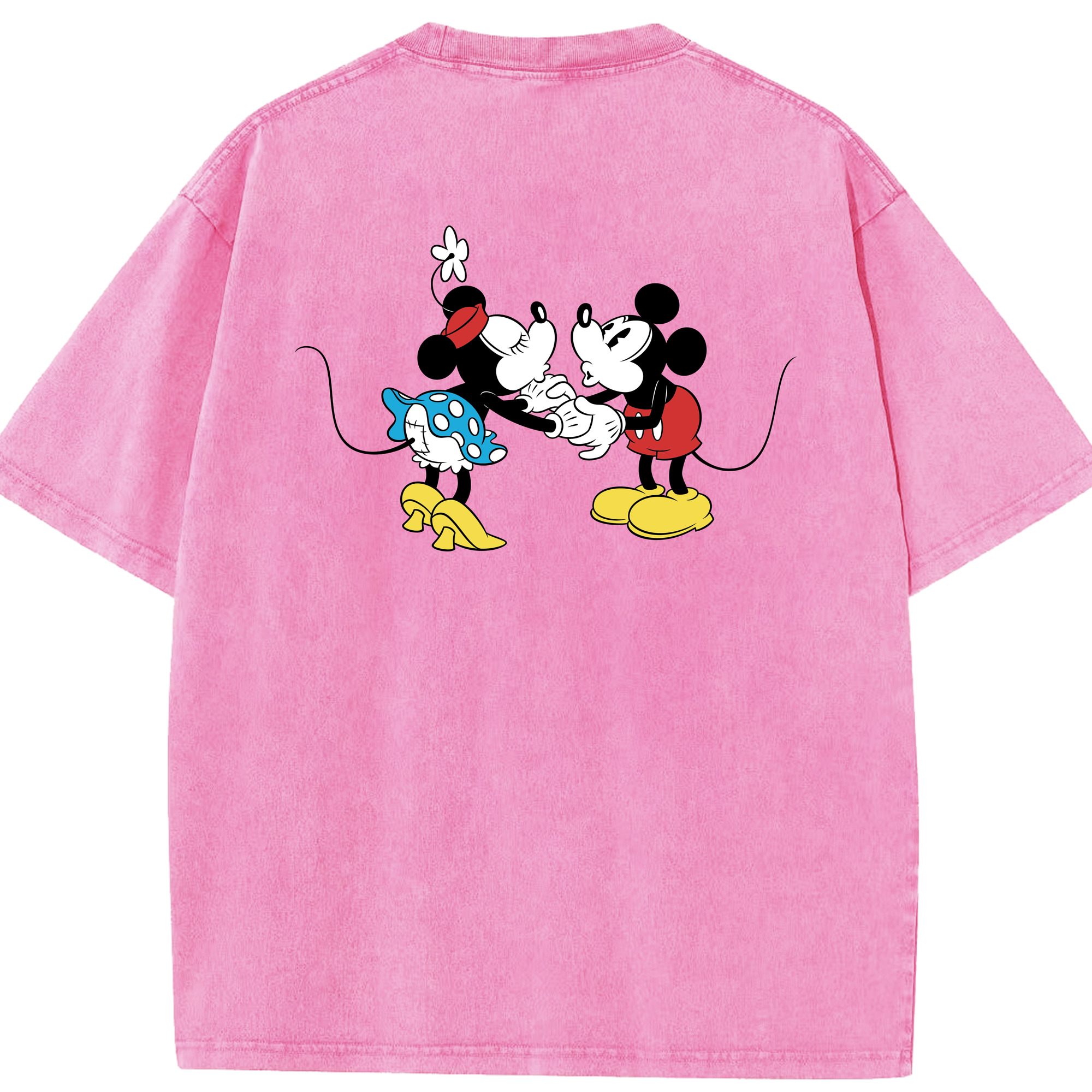 （画像用） ミッキーマウス Mickey Mouse 綿100% ヴィンテージ風 半袖Tシャツ（背面プリント）